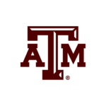 Texas A&M University logo with a large maroon T flanked by a smaller A on the left and M on the right, on white background.