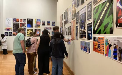 Students in art gallery