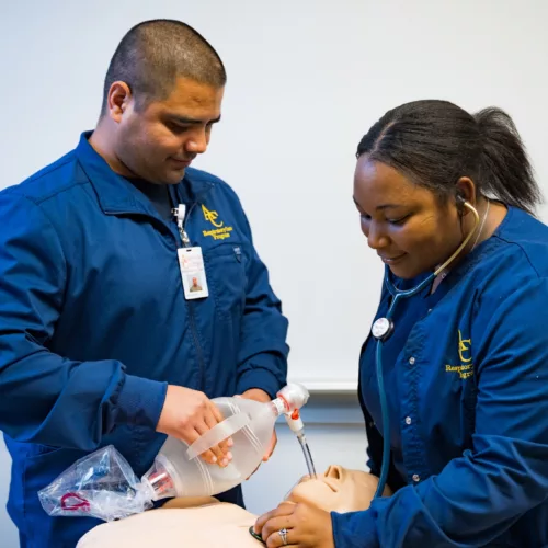 Health Careers student in the exam room