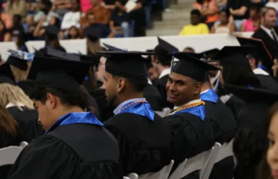 Graduates sitting during commencement