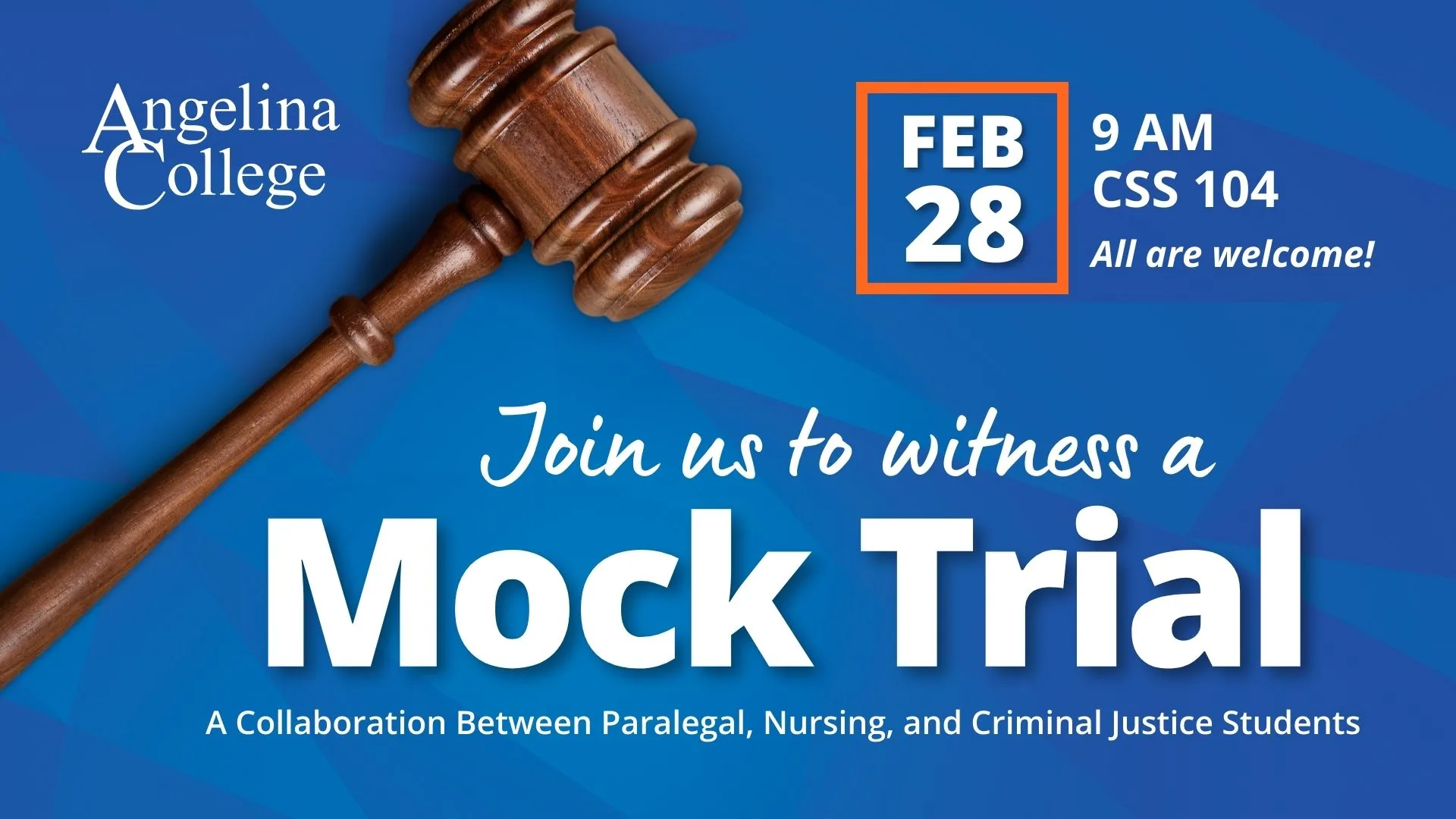 Mock Trial event graphic with gavel