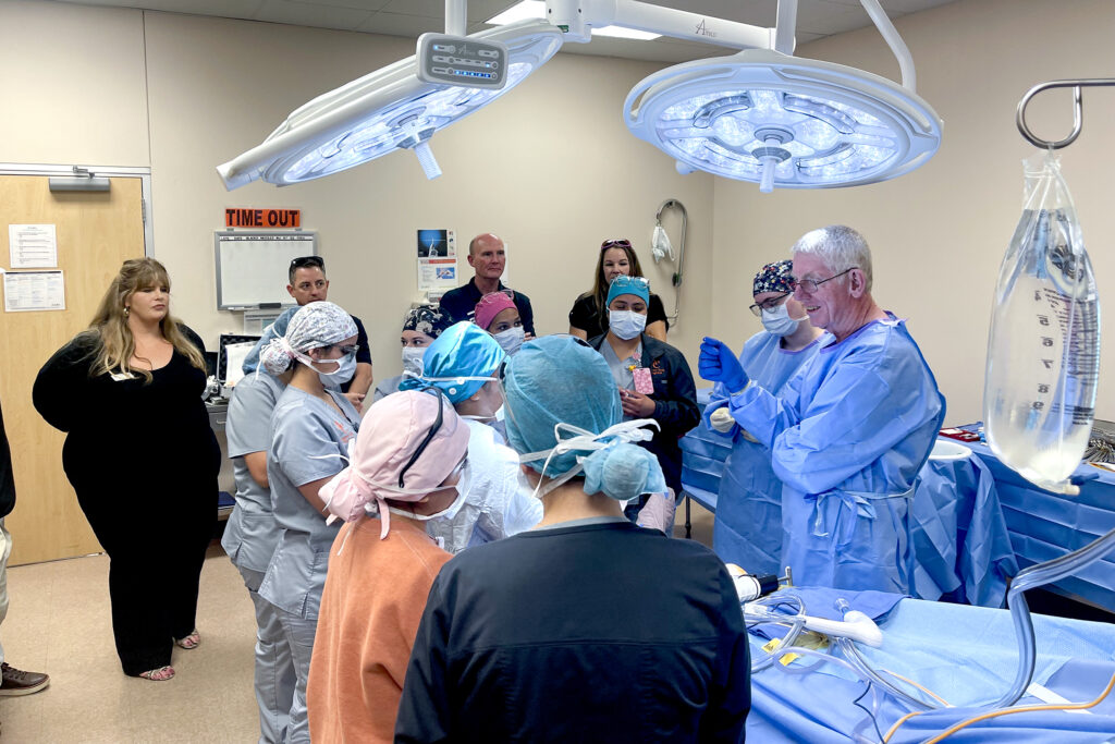 AC Surgical Technology Students Perform Mock Procedure with Dr. Roy Guse