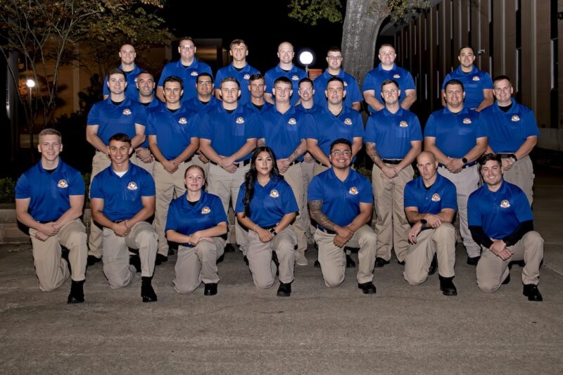 Group Photo: Cadets of Class 120 of the Angelina College Law Enforcement Academy pose before Thursday’s ceremony. The Academy graduated 27 new law enforcement officers inside AC’s Hudgins Hall.